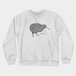 Kiwi Bird with Common and Latin Names - on white Crewneck Sweatshirt